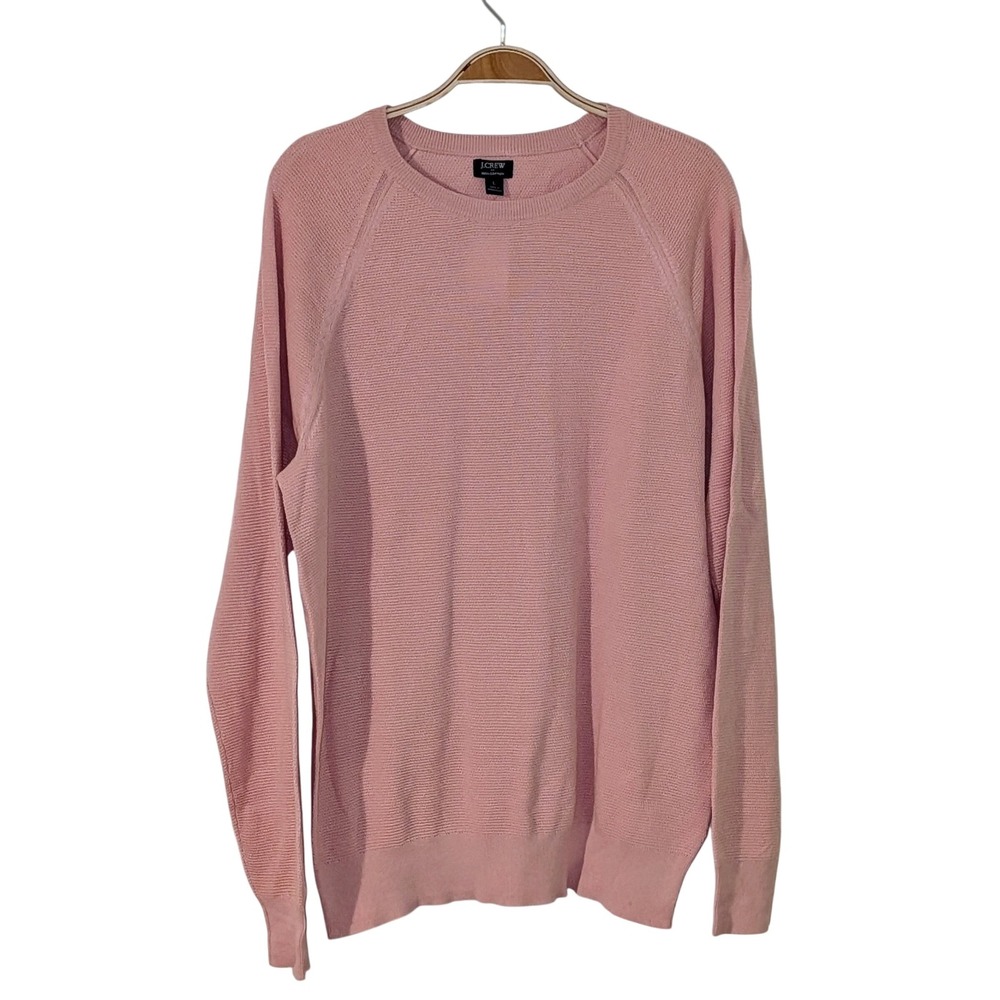 J. Crew Mens Cotton Knit Crew Neck Long‎ Sleeve Sweater, Size L NWT $89